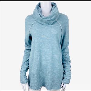 Free People Beach Cocoon Cowl Pullover Blue Small
